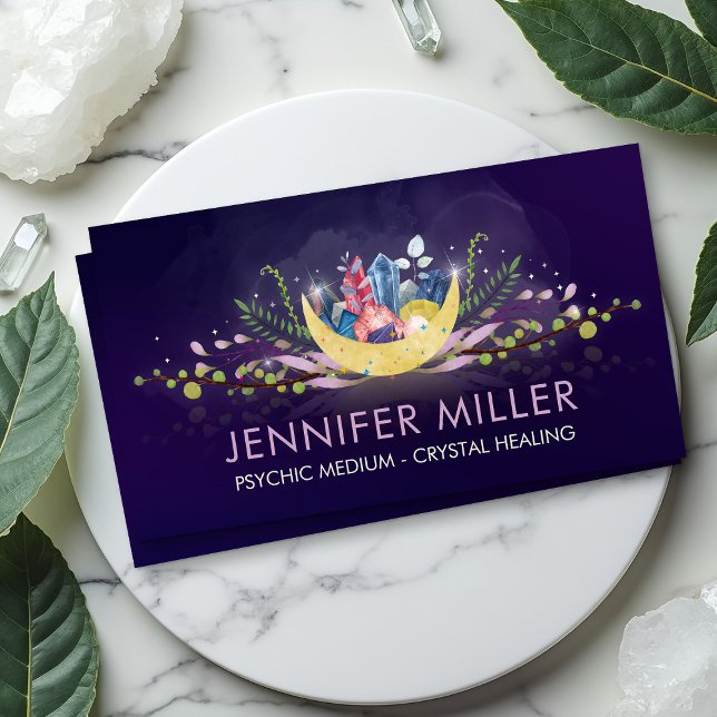 Healing Crystals Moon  Business Card (Creator Uploaded)
