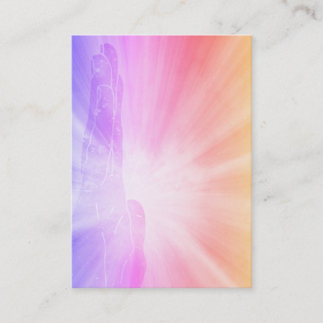 *`~* Healing Energy Hands Directing Healing Rays Business Card (Front)