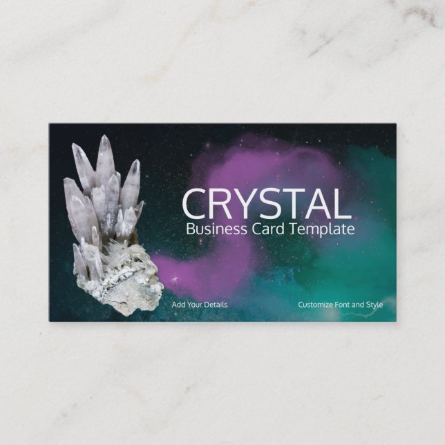 Healing Energy - Mineral Quartz Crystals  Business Card (Front)