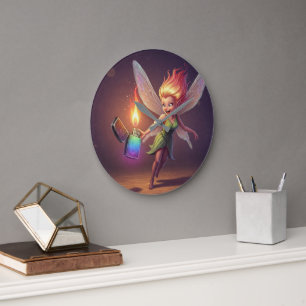 Healing Fairy Bridal Shower Large Clock