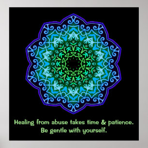 Healing from Abuse Mandala Inspirational Poster