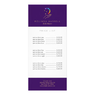 Healing Hand Logo Reiki, Massage Bright Purple Rack Card