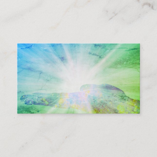 ~ Healing Hand Rays Beams Light Energy Healer Business Card (Front)