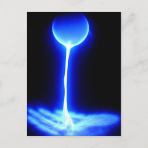 Healing hand with the source of energy blue white postcard