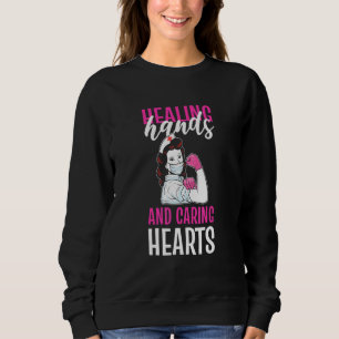 Healing Hands & Caring Hearts Paediatrics Nurse Pe Sweatshirt