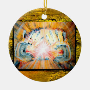 Healing Hands & Cross of Protection Ceramic Tree Decoration