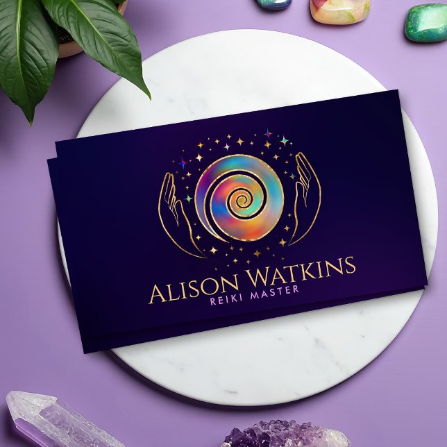 Healing Hands Energy Spiral Business Card (Creator Uploaded)
