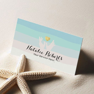 Healing Hands & Heart Massage Therapy Beach Colour Business Card