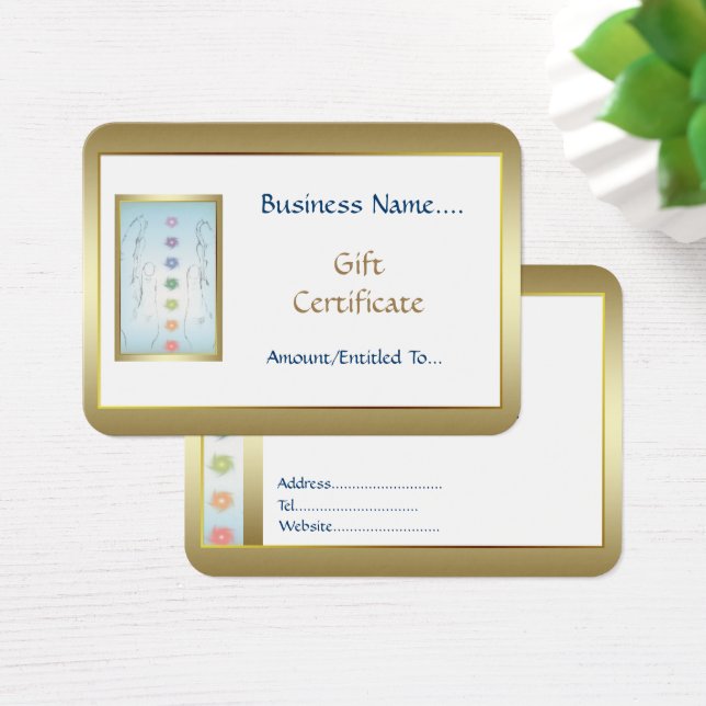 Healing Hands Holistic Gift Card design (Desk)