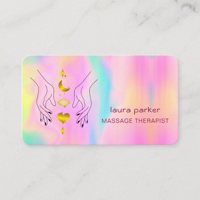 Healing Hands Massage Thearapist Holistic Fitness Business Card (Front)