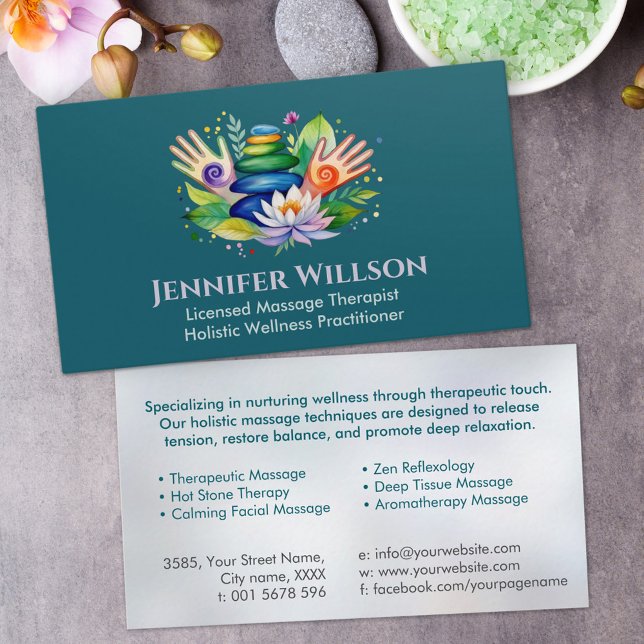 Healing Hands Massage Therapist  Business Card (Creator Uploaded)