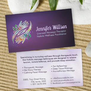 Healing Hands Massage Therapist  Business Card