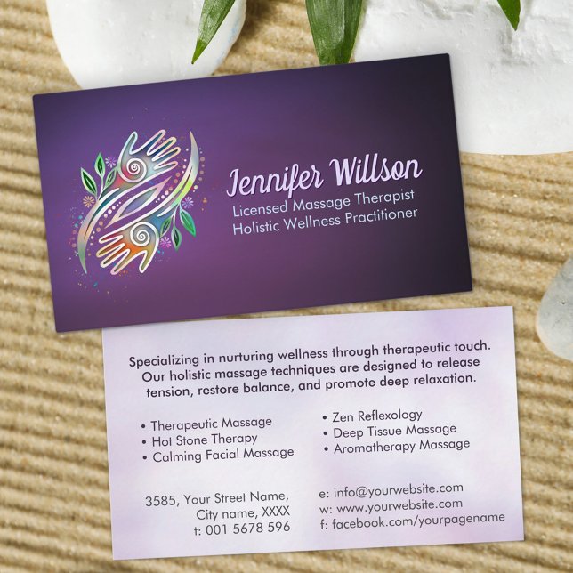 Healing Hands Massage Therapist  Business Card (Creator Uploaded)