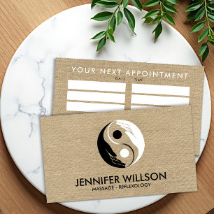 Healing Hands Yin Yang symbol Appointment  Business Card