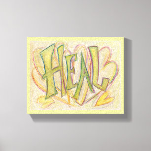 Healing Heart Word Art Painting Wrapped Canvas Art