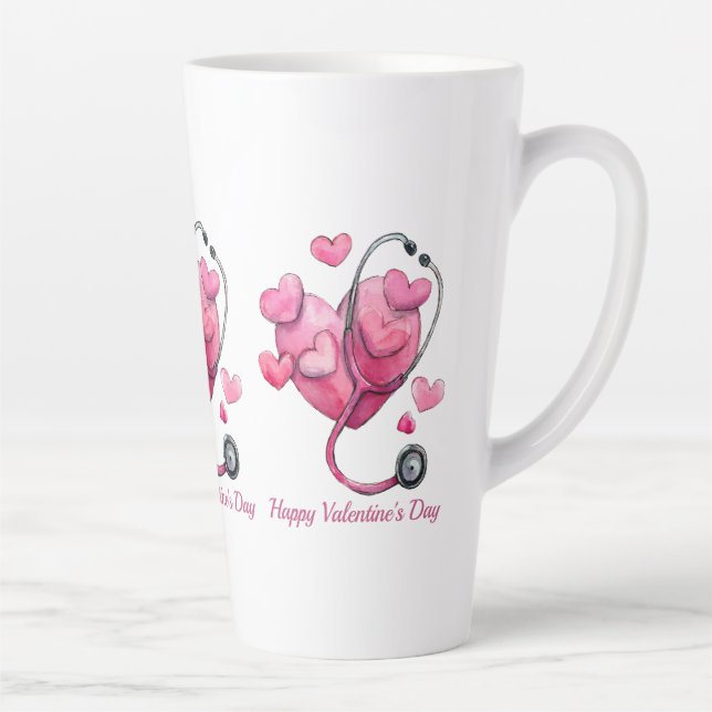 Healing Hearts Valentine Design Latte Mug (Right)