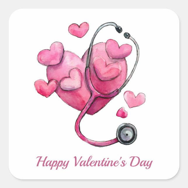 Healing Hearts Valentine Design Square Sticker (Front)