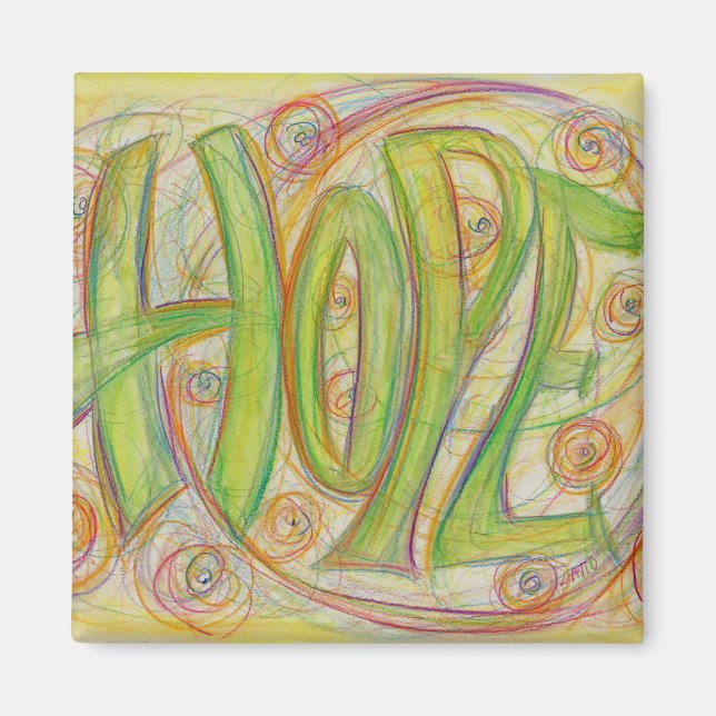 Healing Hope Word Art Custom Fridge Magnets (Front)