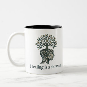 Healing is a Slow Art" Mindful Tree Roots Mug