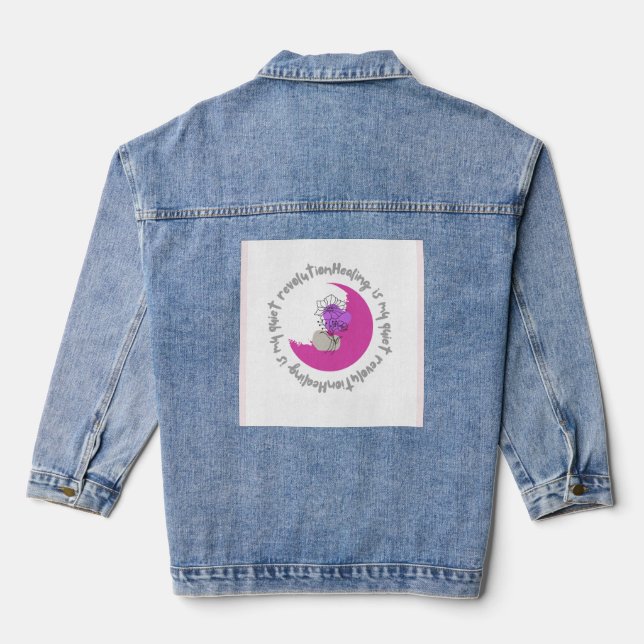  Healing Is My Quiet Revolution – Empowering Quote Denim Jacket (Back)