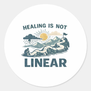 Healing Is Not Linear Mental Health Awareness Classic Round Sticker