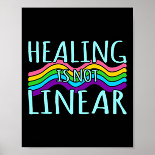 Healing Is Not Linear Mental Health Awareness Grap Poster