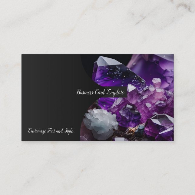 Healing Jewels Amethyst Crystals Business Card (Front)