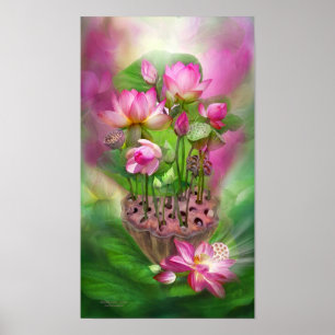 Healing Lotus - Crown Chakra Art Poster/Print Poster