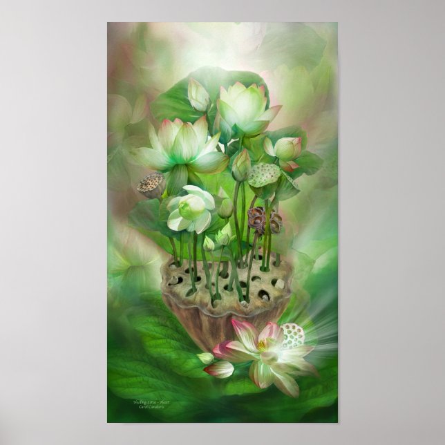 Healing Lotus - Heart Chakra Art Poster/Print Poster (Front)