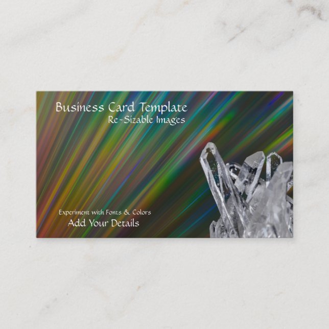 Healing  Minerals Quartz Raw Crystal Business Card (Front)