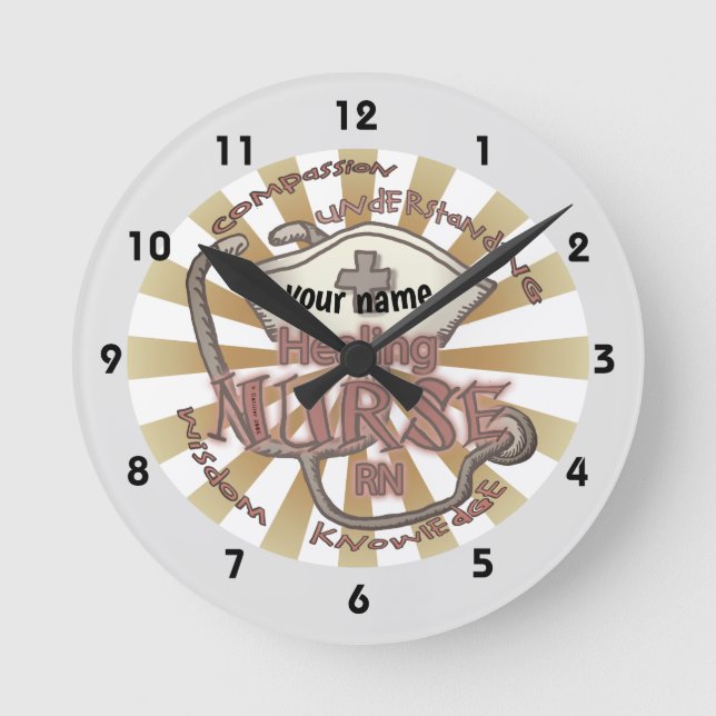 Healing nurse axiom  round clock (Front)