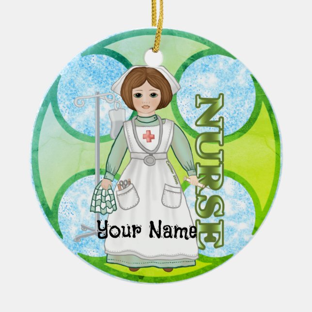 Healing nurse  ceramic tree decoration (Front)