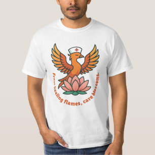 Healing Phoenix–From Healing Flames, Care Blossoms T-Shirt