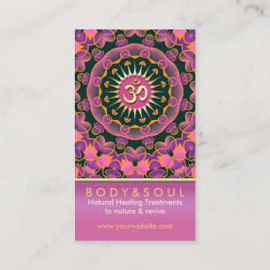 Healing Pink Energy OM Yoga Business Cards