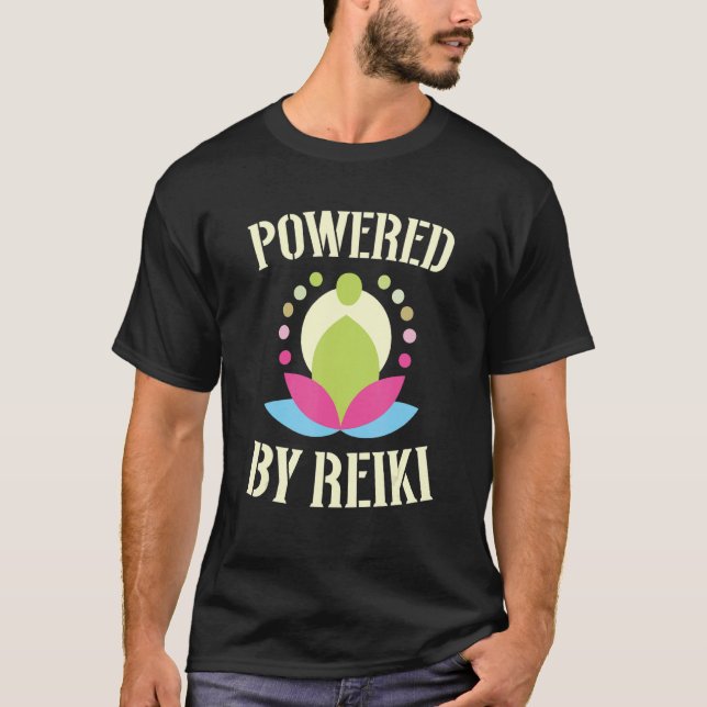 Healing Powered by Reiki Practitioner Master Yoga  T-Shirt (Front)