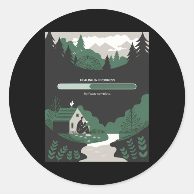 Healing Progress – Finding Peace In Nature Sticker (Front)