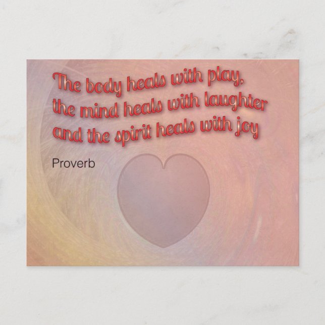 Healing Proverb with Heart Postcard (Front)