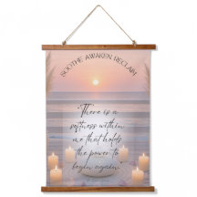 Healing Quote Coastal Sunset Tapestry