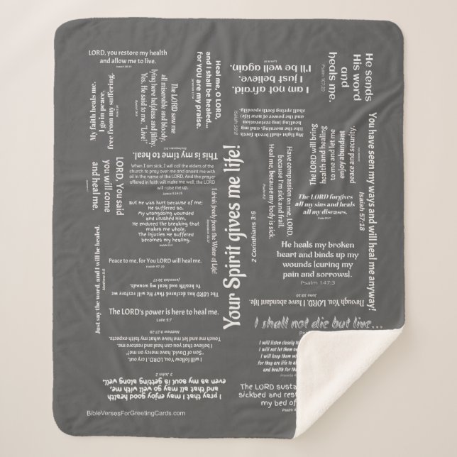 Healing Scriptures Blanket - Charcoal (Front)