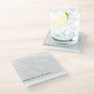 Healing Takes Time Glass Coaster
