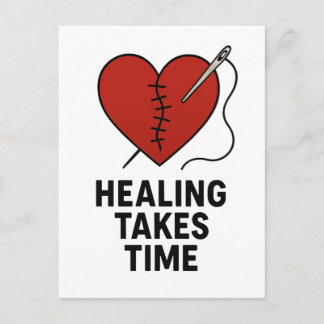 Healing Takes Time Mental Health Support  Postcard