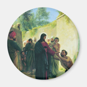 Healing the Blind Man by Carl Bloch Magnet