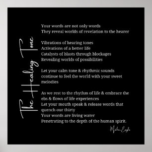 Healing Tone Sound poem poster wall art decor