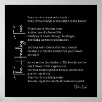 Healing Tone Sound poem poster wall art decor 