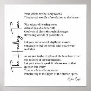 Healing Tone Sound poem poster wall art decor 