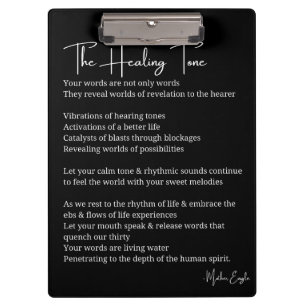 Healing Tone Sound poem poster wall art decor Clipboard