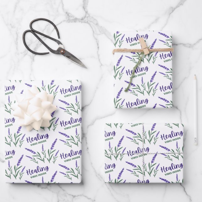 Healing Vibes Inside Lavender Wrapping Sheets (Front)