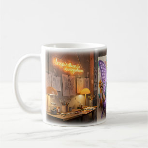 Healing Wings in a Midnight Art Studio Mug