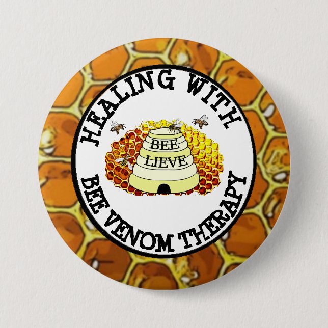 Healing with Bee Venom Therapy Button (Front)