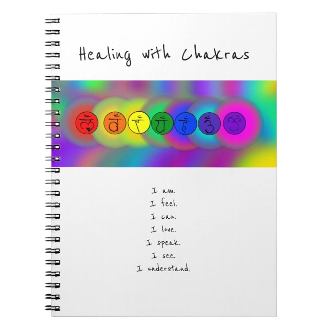 Healing with Chakras spiral notebook (Front)